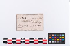 Etikett zu Keramikscheibe (NHMW-PRAE-003414)